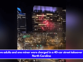 Five adults and one minor were charged in a 40-car street takeover in North Carolina