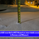 Historic snowfall recorded at KCI Airport as snow totals exceed 10 inches in Kansas and Missouri.