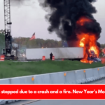 I-41 is stopped due to a crash and a fire. New Year's Morning