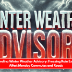 North Carolina Winter Weather Advisory Freezing Rain Expected to Affect Monday Commutes and Roads