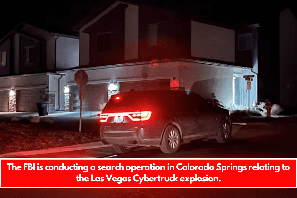 The FBI is conducting a search operation in Colorado Springs relating to the Las Vegas Cybertruck explosion.