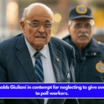 The judge holds Giuliani in contempt for neglecting to give over property to poll workers.