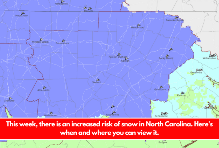 This week, there is an increased risk of snow in North Carolina. Here's when and where you can view it.